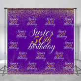 Lofaris Custom Step And Repeat Purple 50th Birthday Backdrop